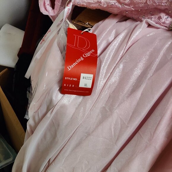 NWT Dancing Queen 4222 Satin Prom Dress Pink Size XL - Picture 5 of 5